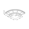 Kábeltálca sarokidom nagyfesztávú 500mm x 105mm-mag. 90° szalaghorganyzott WRBR 105500 Niedax